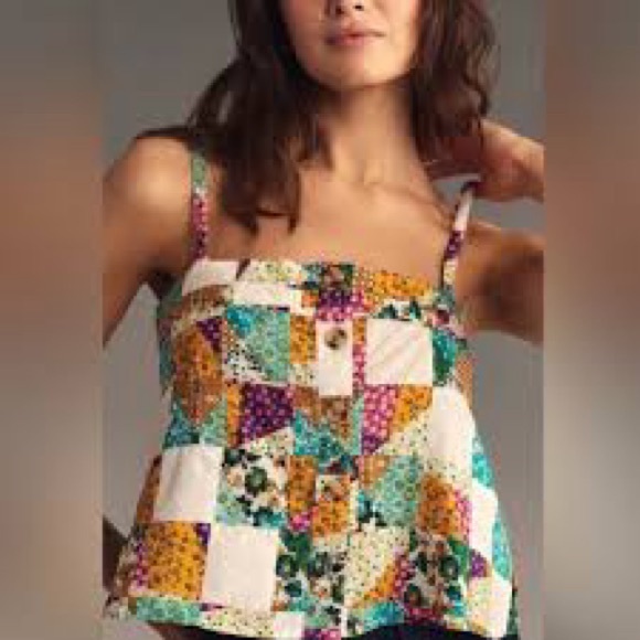 Pilcro Tops - Pilcro Multicolor Patchwork Camisole